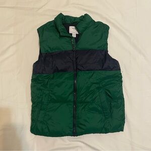 green and navy Old Navy puffer vest